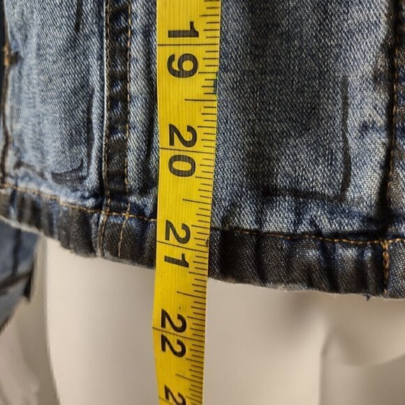 Cherokee Women's Customized Multi Button 100% Cotton Blue Jean Jacket Size S - Picture 8 of 14